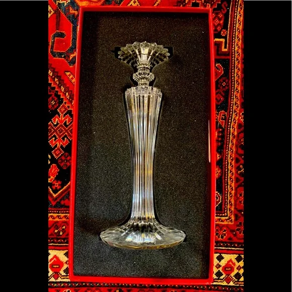 AUTHENTIC BACCARAT MILLE NUITS BOUGEOIR CRYSTAL CANDLESTICK SET OF TWO 2 - Picture 11 of 16